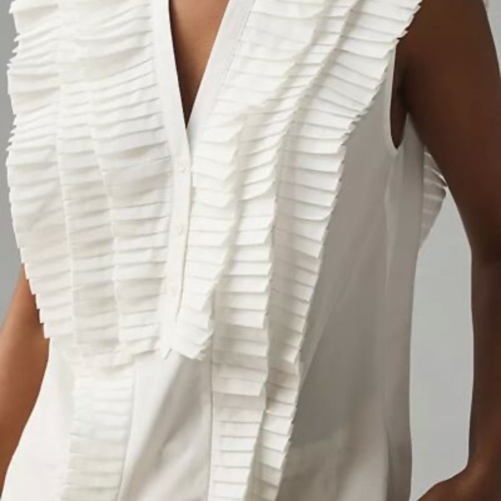 NWT Anthropologie Maeve Sleeveless Ruffle Blouse XS - Picture 6 of 10